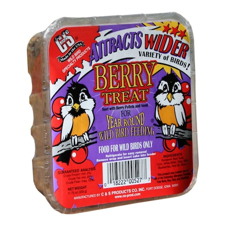 C&S Products Berry Treat Assorted Species Beef Suet Wild Bird Food 11.75 Oz